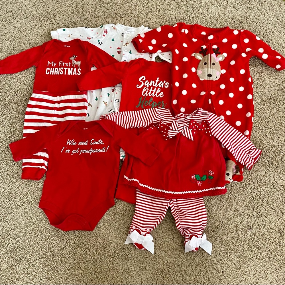 3 month girls Christmas outfit lot